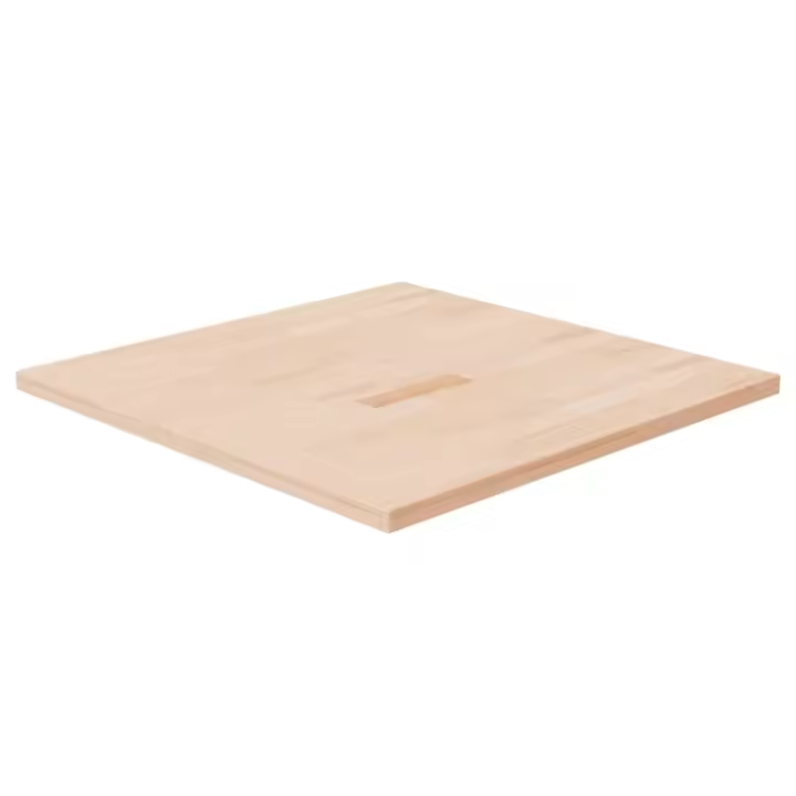 vidaXL Tablero de mesa cuadrada madera de roble sin tratar 70x70x2,5cm - 1