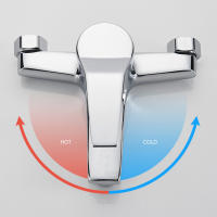 Zinc Alloy Basin Faucets Chrome Wall Mounted Hot Cold Water Dual Spout Mixer Tap For Bathroom Splitter Bath Shower Basin - details 2