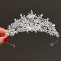 Diadema Elegante Y Exquisita Para Mujer Con Inserción De Diamantesplateado Adecuada Para Bodas Y Fiestas Accesorio De Cabello De Adulto Material De Aleación - details 5