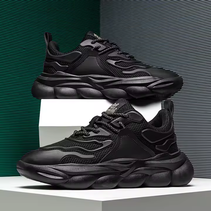 Nuevos Zapatos De Deporte Casual Para Hombre 2024 Suela Antideslizante Transpirable Plataforma Tenis Masculino Zapatillas Deportivas Con Cordones Material Superior De Malla - 1