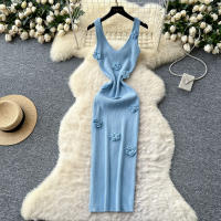 Vestido Wrap Sin Mangas De Encaje Floral REALEFT Para Mujer Elegante V-Neck Cintura Ajustada Longitud Media Pierna Vestido De Verano - details 2