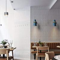 Luz de pared de cuerno de colores, lámpara de pared de metal E27 moderna nórdica, lámpara de pared de latón de estilo industrial para restaurante pasillo dormitorio sala de estar-azul - details 1