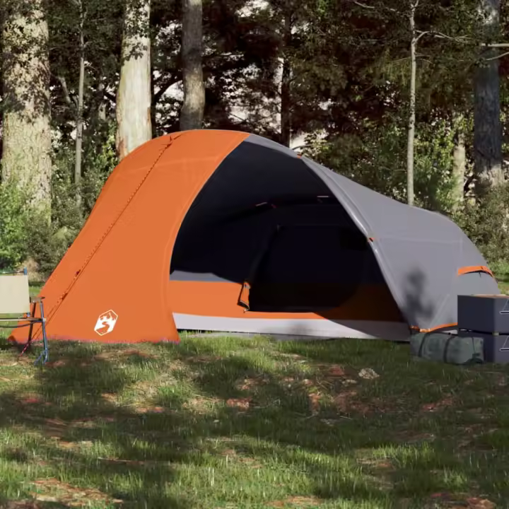 vidaXL Tienda de campaña iglú para 4 personas impermeable naranja - 1