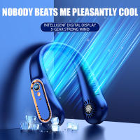 Ventilador de cuello colgante con pantalla Digital, Ventilador eléctrico sin aspas, banda para el cuello, Mini enfriador de aire portátil, recargable por USB - details 3