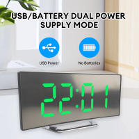 Reloj De Alarma Digital LED Con Espejo Pantalla Curva Para Estudiantes Dormitorio Sala De Estar Oficina Escuela Función De Sueño Temperatura - details 9