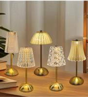 Lámpara De Mesa LED Cristal Dimmer Recargable Luz Nocturna Para Lectura Cama Dormitorio Decoración Retro Hotel Bar - details 11