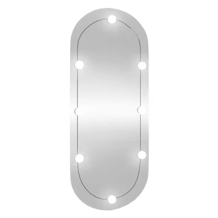 Espejo de pared ovalado con luces LED vidrio 25x60 cm - 1