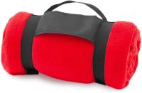 Manta polar de Montaña-Manta-Tecnología anti-Pilling y Manija para hacer-Ideal para viajar o acampar - Color: Rojo - Tamaño: 130x160 cm - details 0