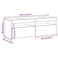 Mueble de TV vidaXL con LED Negro Roble 120x35x40 cm Madera elaborada - details 7
