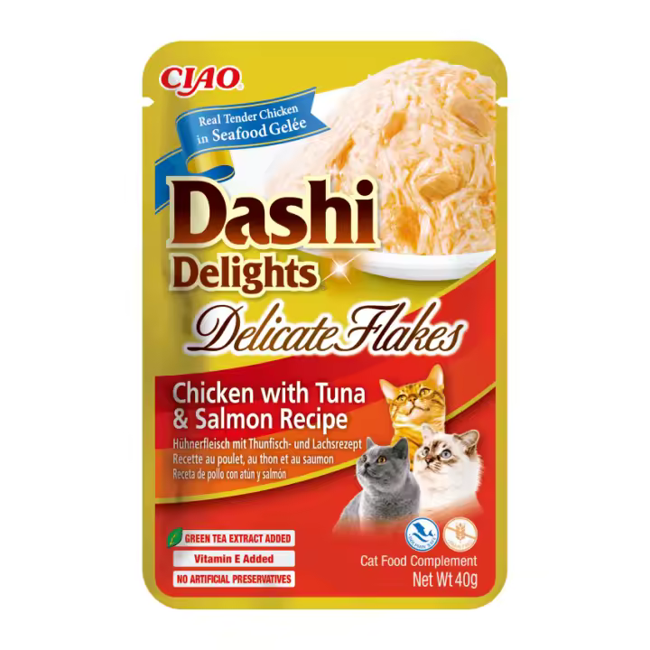 Dashi Delights DELICATE FLAKES Pollo Atún y Salmón (12x40gr) - 1