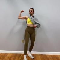 Leggings Sin Costuras De Color Rosa Lila Para Mujer Ropa Deportiva De Fitness Yoga Gimnasio Ajuste Curvo Contorno Elástico Con Cintura Suave - details 9
