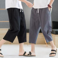 Nuevos Pantalones Deportivos De Lino Sintético Para Hombre Color Sólido Transpirables Pantalones De Ruta Casuales De Verano - details 3