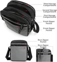 Bolso Hombre Bandolera Pequeña, Impermeable Nylon Bandoleras Hombre Bolso de Hombre Crossbody Casual Bolsa Con Correas de Hombre Ajustables Para Gift, Viaje, Trabajo - details 1