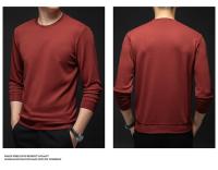 Camiseta De Manga Larga Para Hombre De Otoño Primavera Estilo Casual Sólido Calidad Superior Tops Básicos Clásicos Para Hombres - details 10