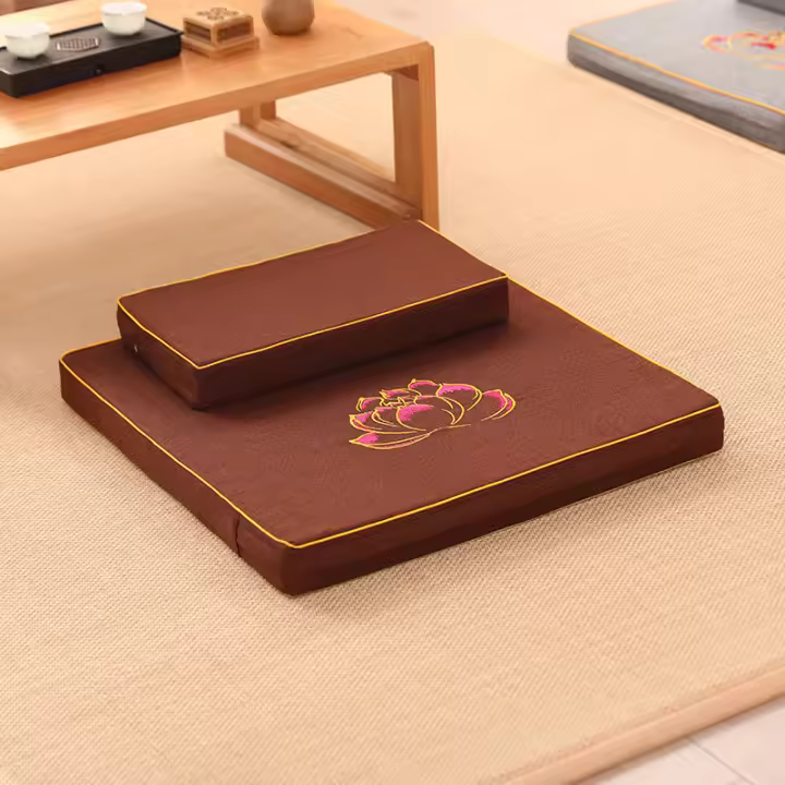 Cojín De Meditación Zafu De Lino Grueso Con Cubierta Desmontable Y Lavable Alfombra De Suelo Para Yoga Budista En Casa - 1