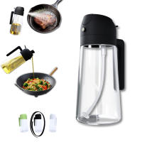 Botella De Aceite 2 En 1 Con Rojellador Recargable Y Sellado Para BBQ Cocina Hornear Herramientas De Cocina Ecológicas De Vidrio - details 5
