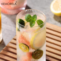 4PCS Vaso De Vidrio Rayado Para Café Americano Jugo Bebida Fría Desayuno Adecuado Para Tienda De Café Hotel Fiesta - details 3