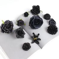 2/5/10Pcs Cabezas De Flores Artificiales Negras Para Decoración De Boda Y Habitaciones Arreglo Floral Falso Para Wreath DIY Y Regalos - details 3
