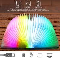 Lampara de libro plegable de madera, 1200 mAh carga USB-C de noche ideal decoracion hogar y habitacion regalo original - details 3