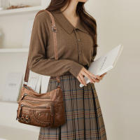 Bolso De Hombro Y Cruzado De Cuero PU Vintage Para Mujer De Alta Calidad Con Multípodos Diseño De Lujo Bolso De Mujer - details 5