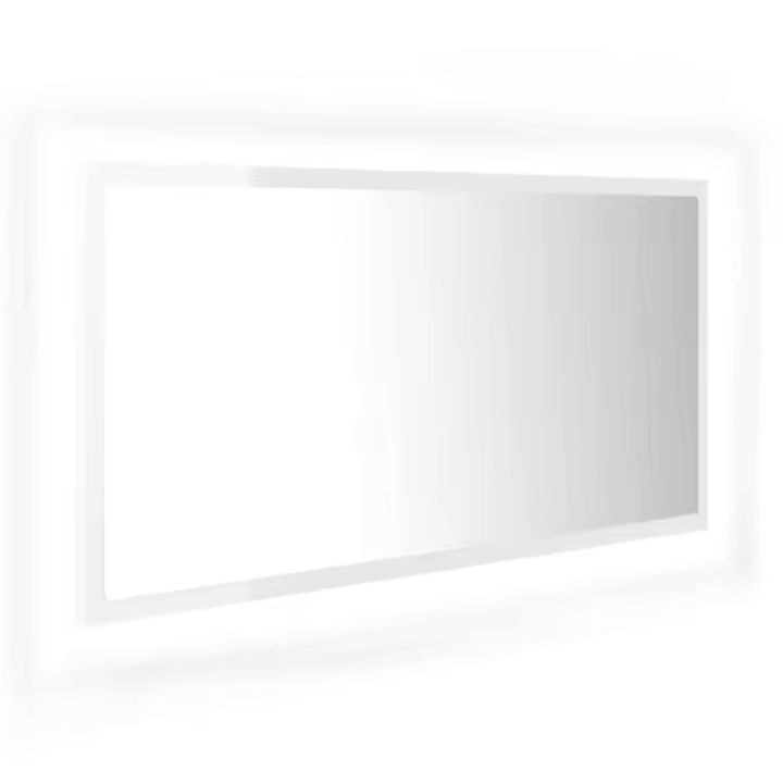 Espejo de baño LED crílico Blanco Brillo 90x8,5x37 cm - 1