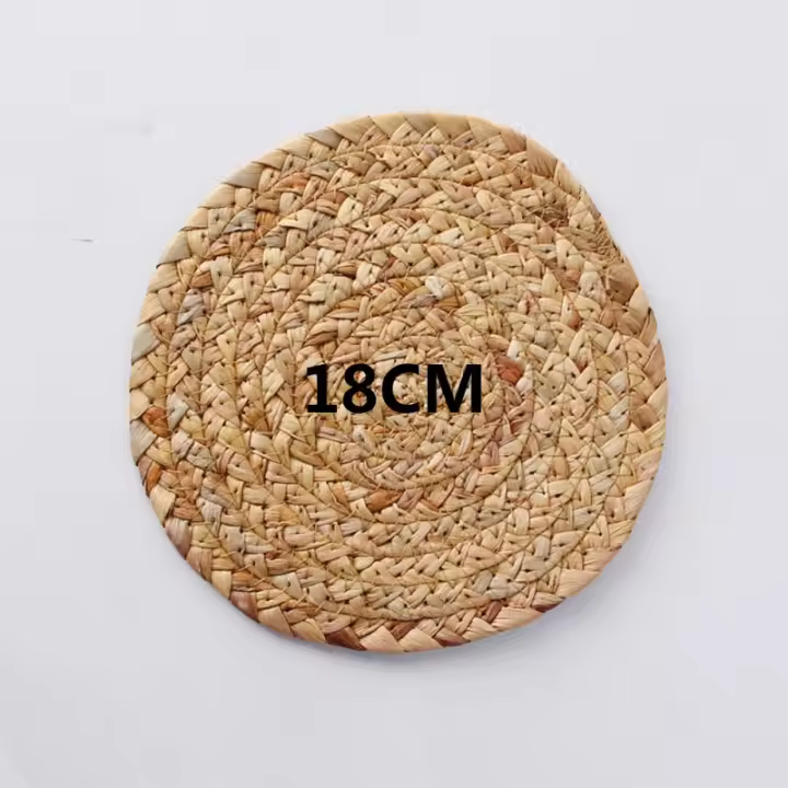 Mantelos Tejidos De Hyacinth Water Para Mesa Resistente Al Calor Y Antideslizante Estilo Japonés Eco-amigable Redondos - 1