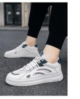Zapatos De Hombre Primavera Verano Algodón Transpirable Casual Plataforma Bajo Blanco Moda 2024 Zapatillas De Cuero Artificial Talla Verdadera - details 16