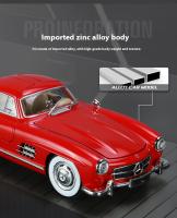 Modelo De Coche Clásico 1:24 Benz 300SL 1936 Con Sonido Y Luz Juguete Educativo Para Niños Coleccionable De Metal Regalos Para Cumpleaños - details 4