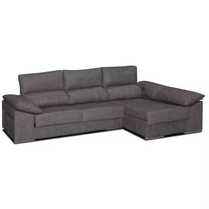 Chaise longue de 3.00m Con asientos deslizantes e muelles ensacados y abatibles, arcón y 2 poufs - 1