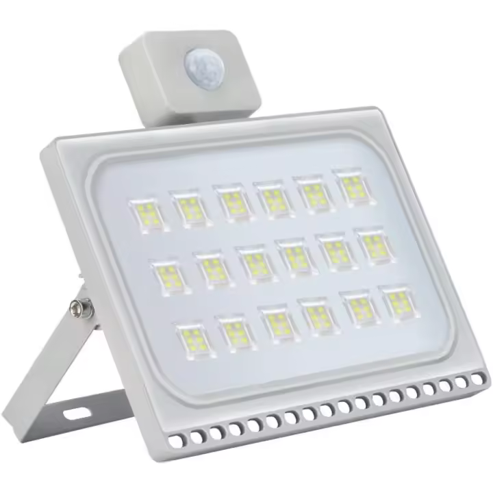 Foco LED con detector de movimiento, iluminación exterior ultrafina de 100 W, blanco frío, resistente al agua IP65 para parques infantiles, edificios, estadios, carreteras, calles, plazas, fábricas y aparcamientos - 1