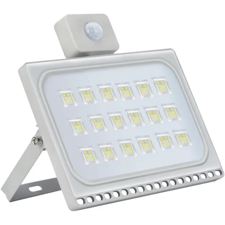 Foco LED con detector de movimiento, iluminación exterior ultrafina de 100 W, blanco frío, resistente al agua IP65 para parques infantiles, edificios, estadios, carreteras, calles, plazas, fábricas y aparcamientos - 1