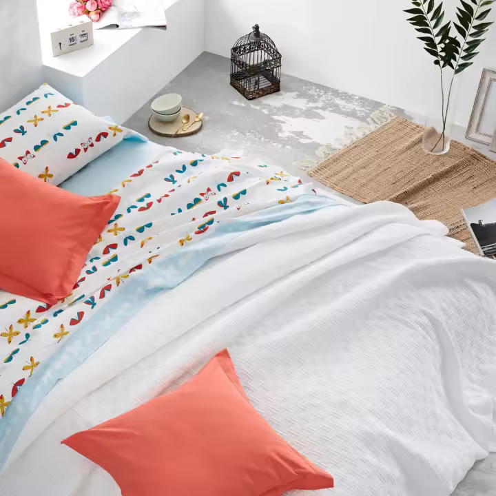 Colcha Verano Premium BURRITO BLANCO | Diseño Geométrico Elegante | Suave y Sin Plancha - 1