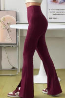 Leggings De Yoga Para Mujer Con Cintura Alta Y Pierna Ancha Transpirables Y Cómodas Pantalones Deportivos De Pierna Flared - details 2