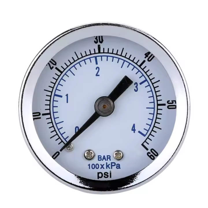 Gauge De Presión Mini 40mm 0-60psi Con Tamaño De Hilo 1/8" NPT Para Compresor De Aire Y Hidráulica Medidor De Vacío Manómetro De Prueba De Presión - 1