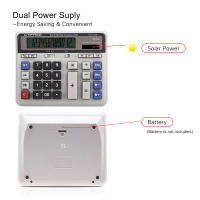 Calculadora Eléctrica De 12 Dígitos Con Energía Solar Y Batería Botones Grandes Para Negocios Oficina Escuela Cálculos - details 6