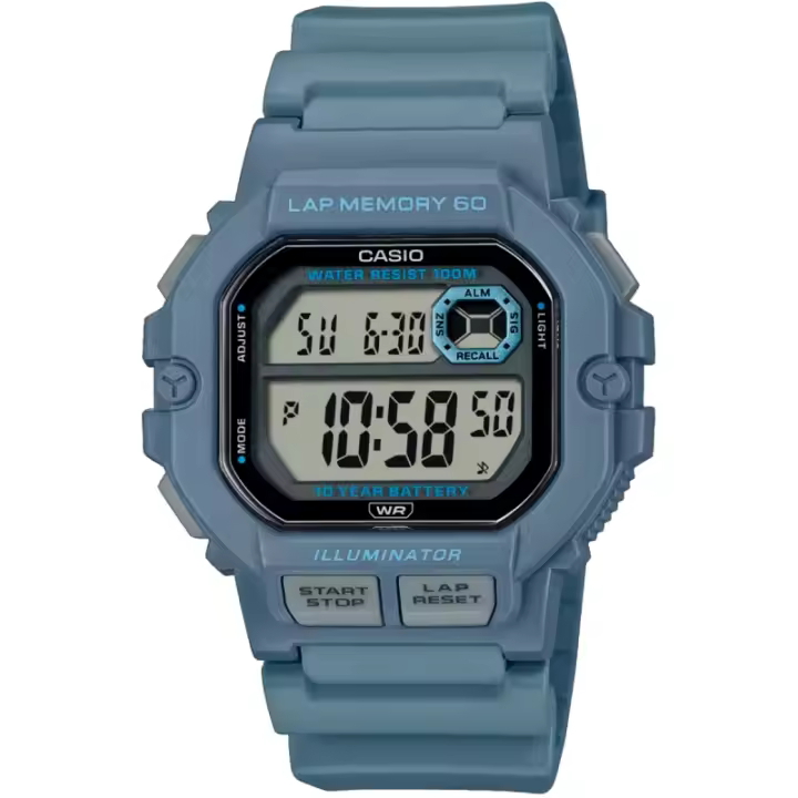 Casio Lap Memory Ws-1400h-2avdf Reloj De Pulsera Digital Para Unisex Color Gri - 1