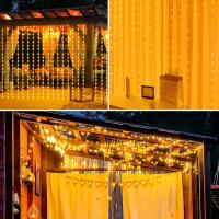1 Pack De Luces Solares Para Cortina 300 LED 8 Modos Impermeable IP44 Decoración De Jardín Y Pared Para Navidad 9.8x9.8 Pies - details 7