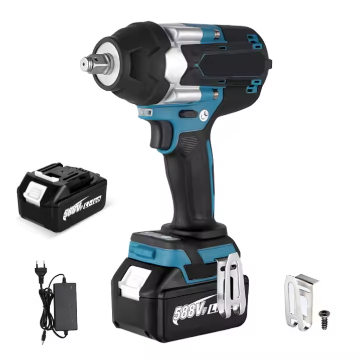 Llave de impacto eléctrica sin escobillas, Torque de 1800n. M, batería de iones de litio de 1/2 pulgadas, herramientas eléctricas inalámbricas para batería Makita de 18V - 1