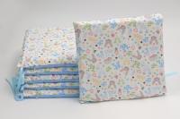 LALA - Juego de ropa de Cama para Cuna de Bebe, barandilla Anticolisión de Algodón de dibujos animados, Conejo Azul 30*30*6, extraible y lavable. - details 1