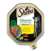 Sheba Nature's Collection - Comida húmeda en salsa para gatos - Pollo con guarnición de pimiento rojo - (PACK 22 x 85gr.) ¡Delicioso y nutritivo alimento para tu gato! - details 0