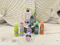 Lote de 10 miniaturas de bebida en chupito de cristal y botella de chicles para regalo con lazo - Detalles para invitados de Boda, comuniones, bautizos - details 1