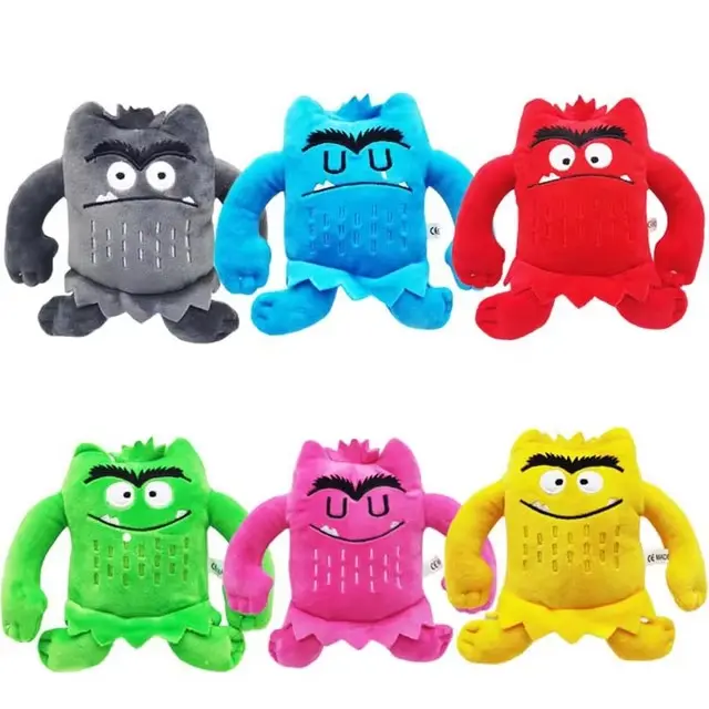 Set De 6 Muñecos De Peluche Kawaii El Monstruo De Colores Juguetes De Emoción Para Niños Regalos De Cumpleaños Material De Peluche Relleno De Algodón PP Tamaño 15 Cm Unisex - 1