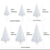 MEJORADA Árbol de Navidad blanco Artificial Abeto de Hoja Espumillón 120-180cm Arboles C/Soporte Metálico - details 7