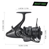 Carrete De Pesca Para Carpa Con Doble Arrastre Frontal Y Trasal Interchangeable Izquierda Derecha Para Agua Salada Y Dulce 12+1 BB Spinning Reel - details 8