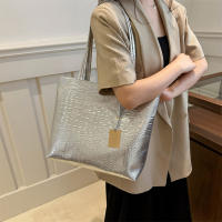 Bolso De Hombro Para Mujer Casual Fashion PU Cuero Negro Plata Oro Estilo Crocodiloid Bolso Grande Capacidad Tote Bag Ladies Hand Bags - details 10