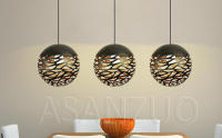 Lámpara Colgante De Hierro Blanco Negro Sfera Vacia Para Decoración De Sala De Estar Comedor Cocina Isla De La Casa - details 1