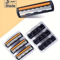 Paquetes De Varias Cubetas Cuchillas De Seguridad Manual Antideslizantes Para Hombres Reutilizables Con Mango Tríplice Para Baño Y Viaje - details 2