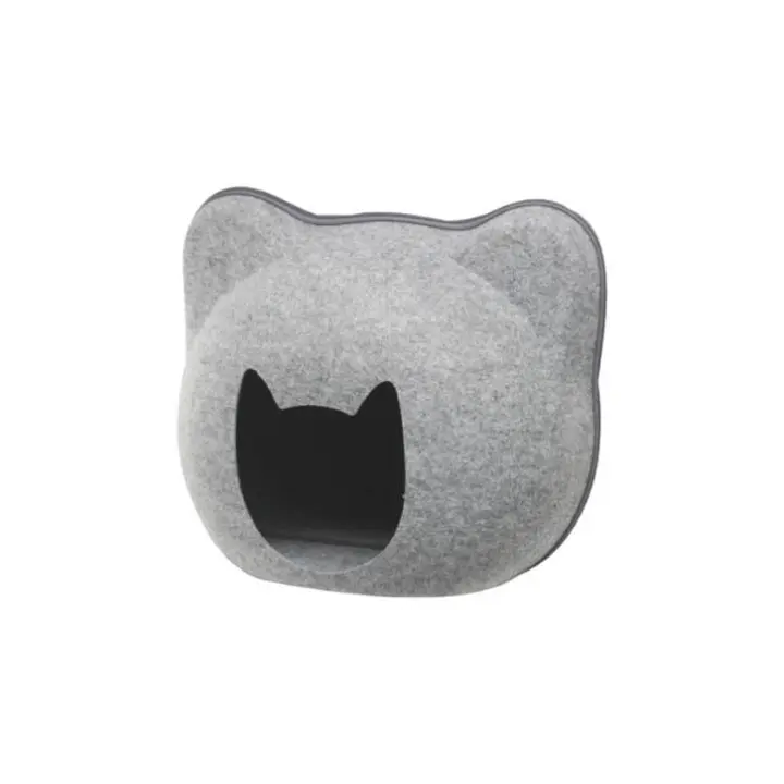 COTTECOTA- Cama para gato 47 x 36 x 40 cm GRIS. Cama cabeza gato. Casa de Gato de Cueva de Mascota - 1