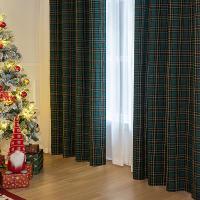 Cortinas De Navidad a Cuadros Térmicas Y Antipolvo Con Anillos Para Ventanas Cortina Negra Para Dormitorio Y Sala De Estar - details 23