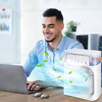 Ventilador de aire acondicionado portátil, minienfriador de aire evaporativo, con luces Led de 7 colores, temporizador de 1/2/3 horas, 3 velocidades de viento - details 1
